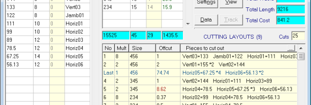 1D Stock Cutter /Free screenshot