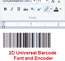 2D Barcode Font and Encoder for Windows screenshot