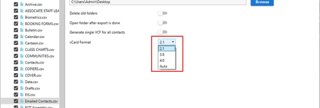 4n6 CSV to vCard Converter screenshot
