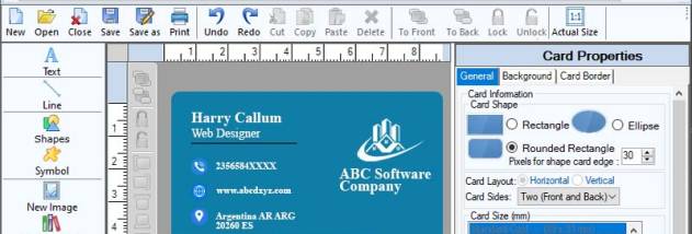 Accessible Business Card Software screenshot
