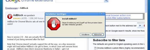 Adblock for Chrome screenshot