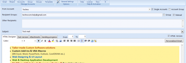 Advance Bulk Mailer screenshot