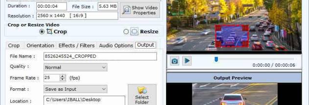 Advanced Free Video Cropper Application screenshot