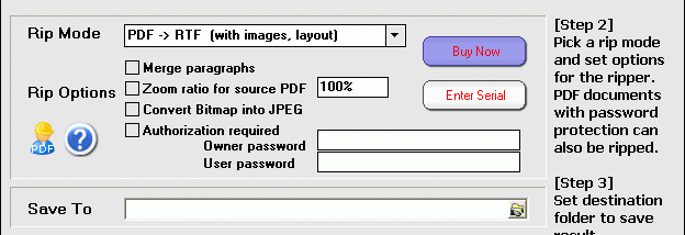 Advanced PDF to RTF Converter screenshot