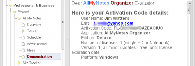AllMyNotes Organizer FREE Edition screenshot