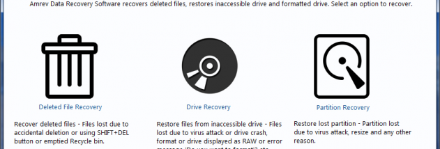 Amrev Data Recovery Software screenshot