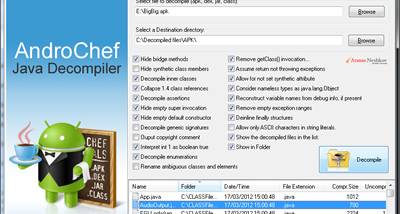 AndroChef Java Decompiler screenshot