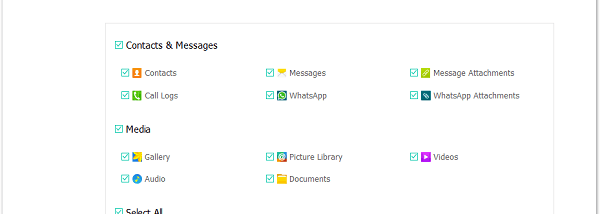 Android Data Recovery screenshot
