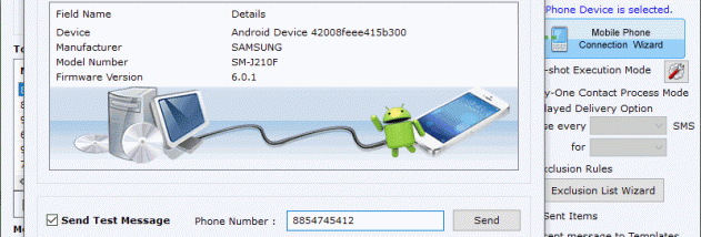 Android Phones Bulk SMS Messaging Tool screenshot