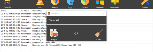 ANTIFOR Anti Forensics Software screenshot