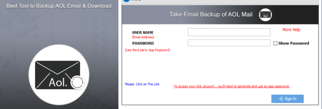 AOL Backup Tool screenshot