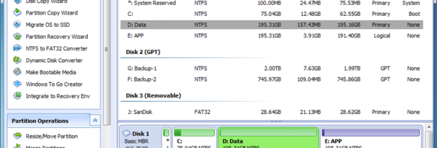 AOMEI Partition Assistant Professional Edition screenshot