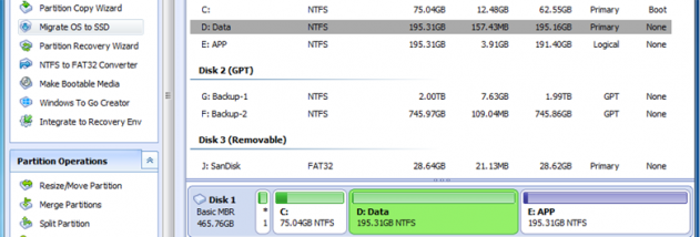AOMEI Partition Assistant Standard Edition screenshot