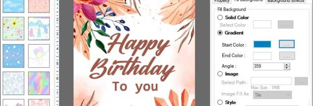 Application for Birthday Card screenshot