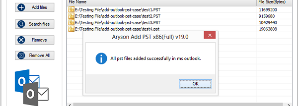 Aryson Add PST Tool screenshot