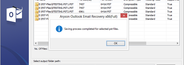 Aryson Outlook Email Recovery screenshot
