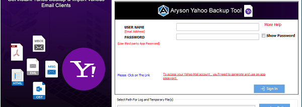 Aryson Yahoo Backup Tool screenshot