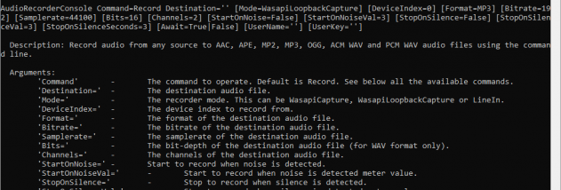 Audio Recorder Console screenshot
