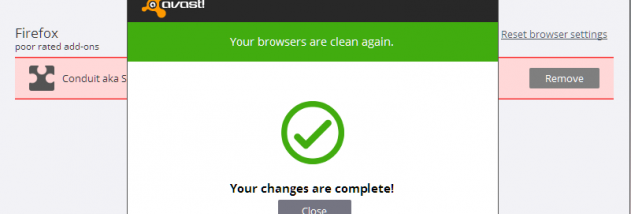 Avast Browser Cleanup 2015 screenshot