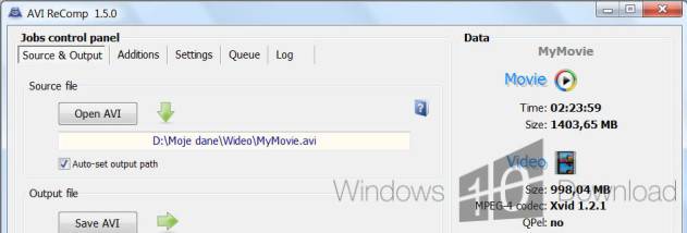 AVI ReComp screenshot