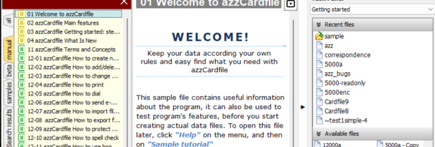 azzCardfile screenshot