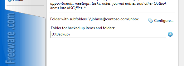 Backup Outlook and Exchange Folders screenshot