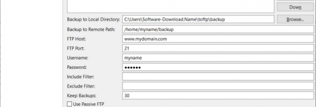 Backup PC files to Ftp screenshot