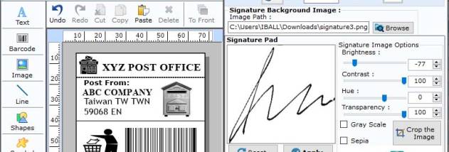 Bank Barcode Labeling Application screenshot