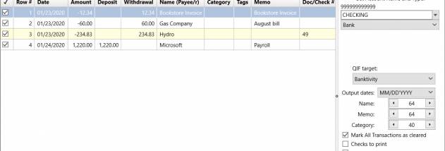 Bank2QIF screenshot