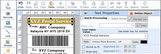 Barcode Generator for Post Office screenshot