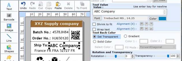 Barcode Creator Application screenshot