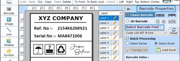 Barcode Generator Code 128 Software screenshot