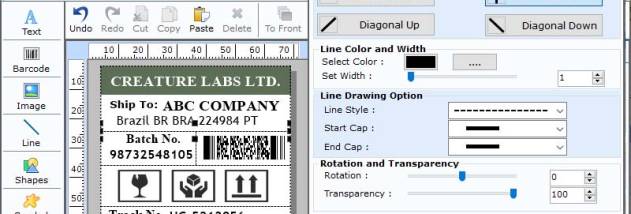 Barcode Label Designing Tool screenshot