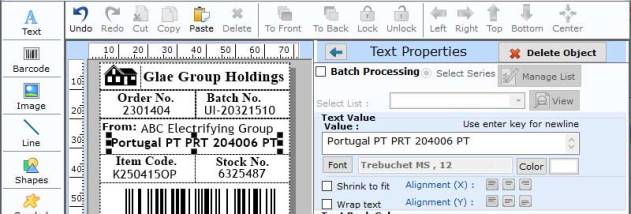 Standard Label Maker Tool screenshot