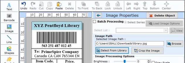 Barcode Label Printing screenshot