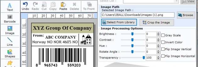 Printing Barcode Labels screenshot