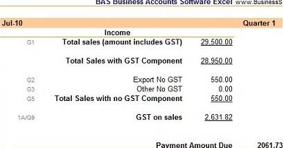 BAS Business Accounts Software screenshot