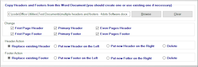 Batch Change Word Header and Footer screenshot