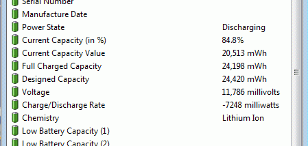 BatteryInfoView screenshot