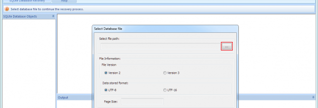 SQLite Database Repair Tool screenshot