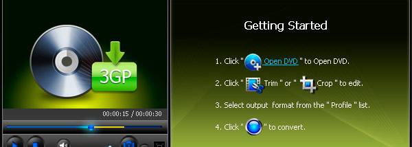 Bigasoft DVD to 3GP Converter screenshot