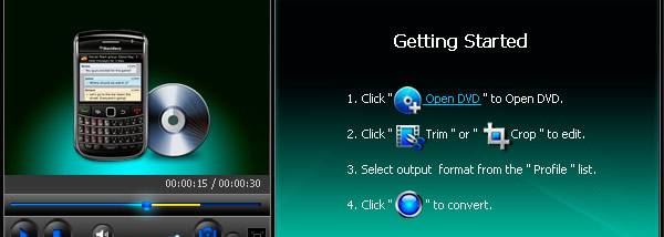 Bigasoft DVD to BlackBerry Converter screenshot