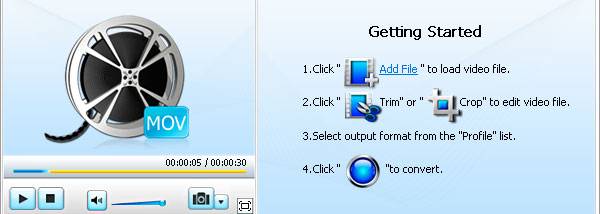 Bigasoft MOV Converter screenshot