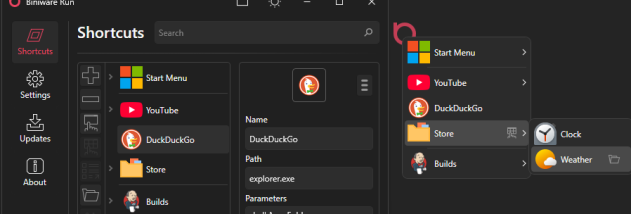 Biniware Run screenshot