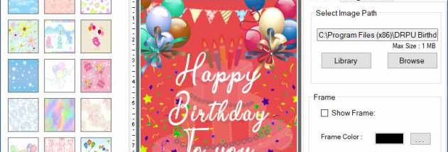 Birthday Card Printable Software screenshot