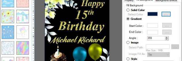 Birthday Card Printing Software screenshot