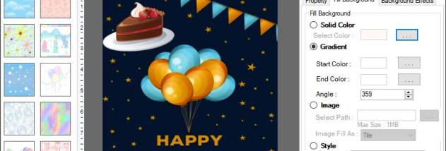 Birthday Wishing Card Maker Software screenshot
