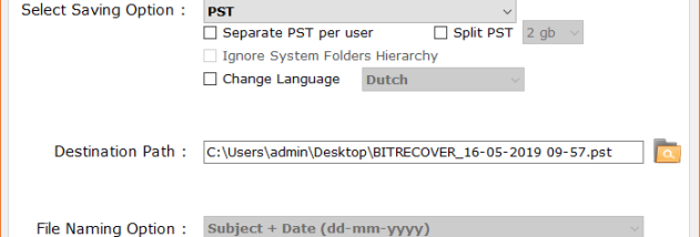 BitRecover OST to PST converter wizard screenshot