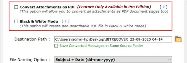 BitRecover PST to PDF wizard screenshot
