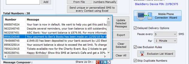 Blackberry Bulk SMS Marketing Software screenshot
